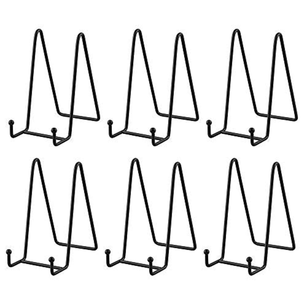 Plate Stands for Display - Iron Easel Stand Plate Holder Display Stand Picture Frame Stand for Pictures | Photo|Decorative Plate |Dish | Tabletop Art - 6 inch-Black(6 Pack)